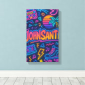 Toile Poster du nom Retro Neon des années 80 - John Sant (Insitu (Plancher de Bois))