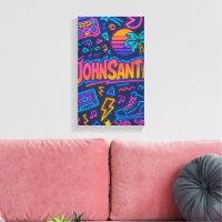 Poster du nom Retro Neon des années 80 - John Sant