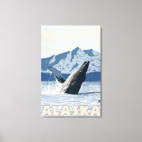 Poster du Vintage voyage de baleines à bosse d'Ala