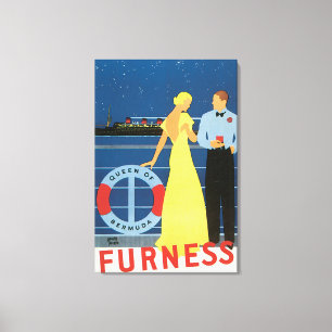 Toile Poster du Vintage voyage de la Reine des Bermudes