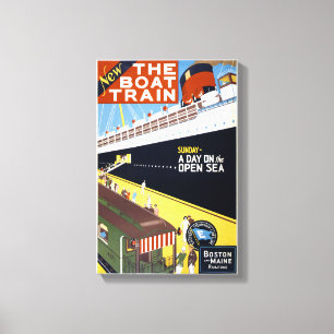 Toile Poster du Vintage voyage du Boat Train