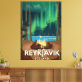 Toile Poster du Vintage voyage du camping Reykjavik (Insitu(Salon))