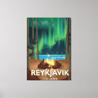 Poster du Vintage voyage du camping Reykjavik