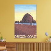 Toile Poster du Vintage voyage Haystack Rock (Insitu(Salon))