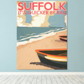 Toile Poster du Vintage voyage Suffolk England (Insitu (Plancher de Bois))