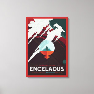 Toile Poster Espace Rétro Mission Cassini À Saturne