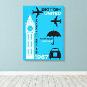 Toile Poster Nostalgalic Retro Airline (Insitu (Plancher de Bois))