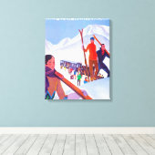 Toile Poster promotionnel du chemin de fer PLM (Insitu (Plancher de Bois))