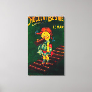Toile Poster promotionnel du chocolat Besnier