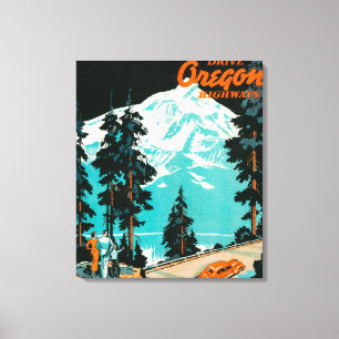 Toile Poster publicitaire Oregon Highways