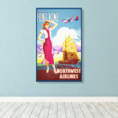 Toile Poster publicitaire vintage Northwest Airlines (Insitu (Plancher de Bois))