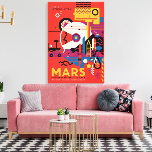 Toile Poster spatial Retro - Programme d'exploration de  (Insitu(Salon))