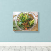 Toile Poster Succulent du Terrarium par Debra Lee Baldwi (Insitu (Plancher de Bois))