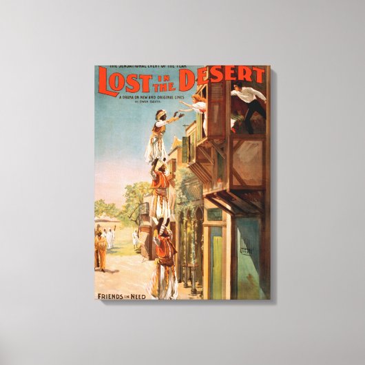Toile Poster théâtral perdu dans le désert arabe (Recto)