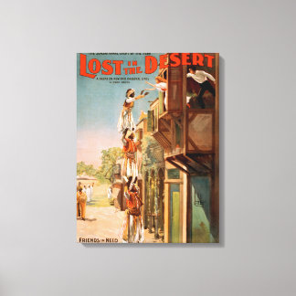 Toile Poster théâtral perdu dans le désert arabe