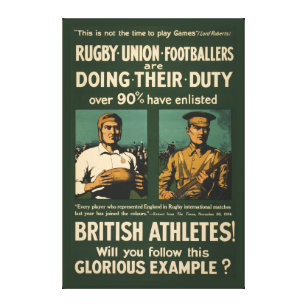 Toile Poster vintage : Appel de joueurs de rugby pour le