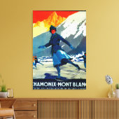 Toile Poster Vintage Chamonix-Mont-Blanc Europe (Insitu(Salon))