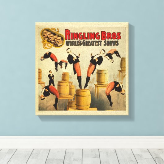 Toile Poster vintage Circus Sideshow (Insitu (Plancher de Bois))