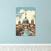 Toile Poster vintage de Berlin (Insitu (Plancher de Bois))