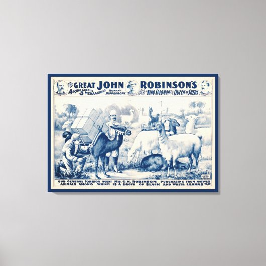 Toile Poster vintage John Robinson Circus (Recto)