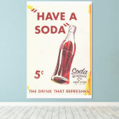 Toile Poster vintage Soda (Insitu (Plancher de Bois))