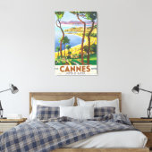 Toile Poster Vintage voyage Cannes Côte d'Azur (Insitu(Chambre))