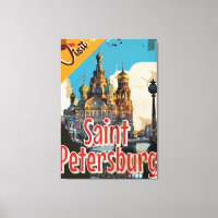 Poster Vintage voyage de Saint-Pétersbourg, Russie