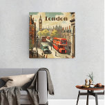 Toile Poster Vintage voyage London City Centre<br><div class="desc">Poster Vintage voyage du London City Centre avec ses bus à impériale rouge et Big Ben en Arrière - plan</div>