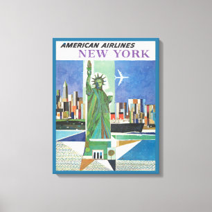 Toile Poster Vintage voyage pour American Airlines