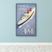 Toile Poster Vintage voyage Pour United States Lines (Insitu (Plancher de Bois))