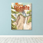 Toile Poster vintage Yosemite (Insitu (Plancher de Bois))