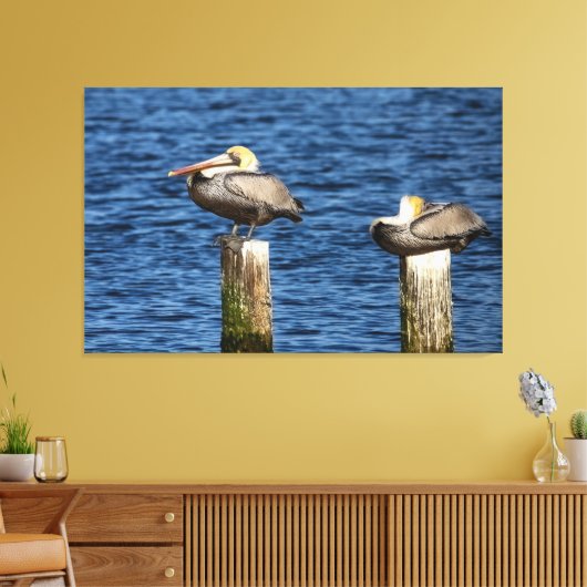 Toile Posts de pélicans Brown (Insitu(Salon))