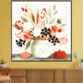 Toile Pot de fleurs d'automne et Pot tacheté de rouille (Insitu(Salon))