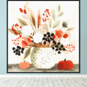 Toile Pot de fleurs d'automne et Pot tacheté de rouille (Insitu (Plancher de Bois))
