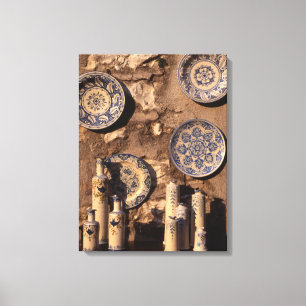 Toile Poterie bleue et crème Ombrie Poster Plaque
