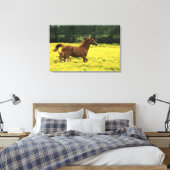 Toile poulain arabe et jument courant à travers (Insitu(Chambre))