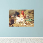 Toile Poules nichant avec leurs poulets (Insitu (Plancher de Bois))
