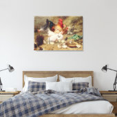 Toile Poules nichant avec leurs poulets (Insitu(Chambre))