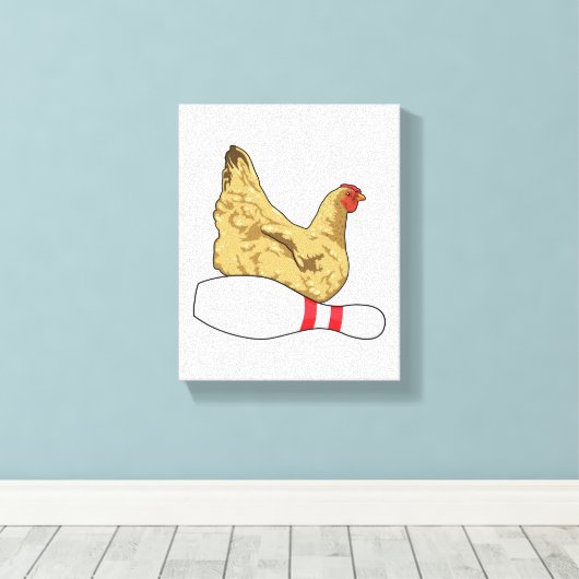 Toile Poulet au Bowling avec épingle de Bowling (Insitu (Plancher de Bois))