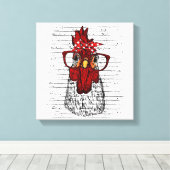 Toile Poulet avec bandeau de bandana et lunettes mignonn (Insitu (Plancher de Bois))