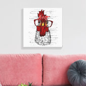 Toile Poulet avec bandeau de bandana et lunettes mignonn (Insitu(Salon))