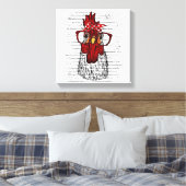 Toile Poulet avec bandeau de bandana et lunettes mignonn (Insitu(Chambre))