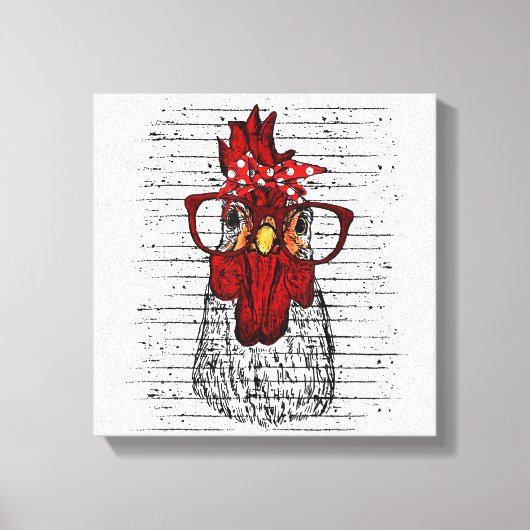 Toile Poulet avec bandeau de bandana et lunettes mignonn (Recto)