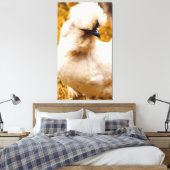 Toile Poulet Blanc Fluffy dans un Champ (Insitu(Chambre))
