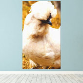Toile Poulet Blanc Fluffy dans un Champ (Insitu (Plancher de Bois))
