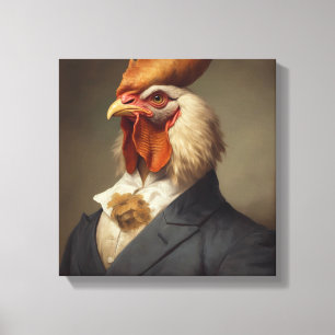 Toile Poulet en costume Art animal Animal en costume