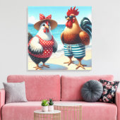 Toile Poulets de plage portant des maillots de bain (Insitu(Salon))