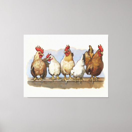Toile Poulets et coqs, Vie agricole, Art champêtre (Recto)