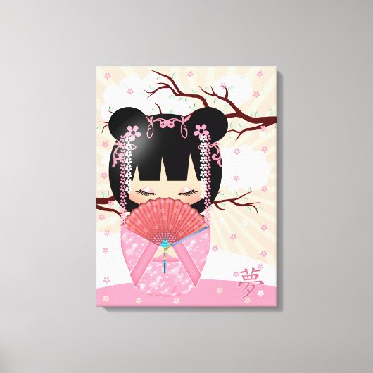 Toile Poupée Dream Kokeshi 18" x 24" Enveloppée (Recto)