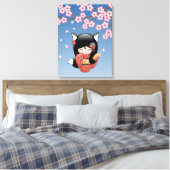Toile Poupée Kitsune Kokeshi - Black Fox Geisha Girl (Insitu(Chambre))